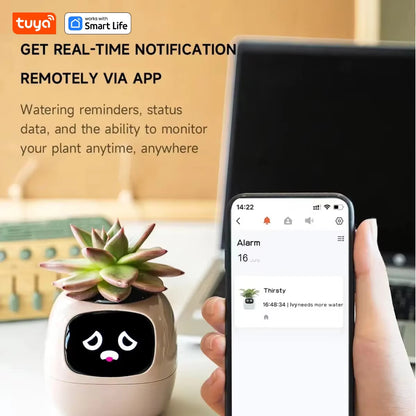 Tuya Ivy Smart Planter – 49+ Dynamic Expressions, 7 Smart Sensors, AI Chip for Fun & Easy Plant Care